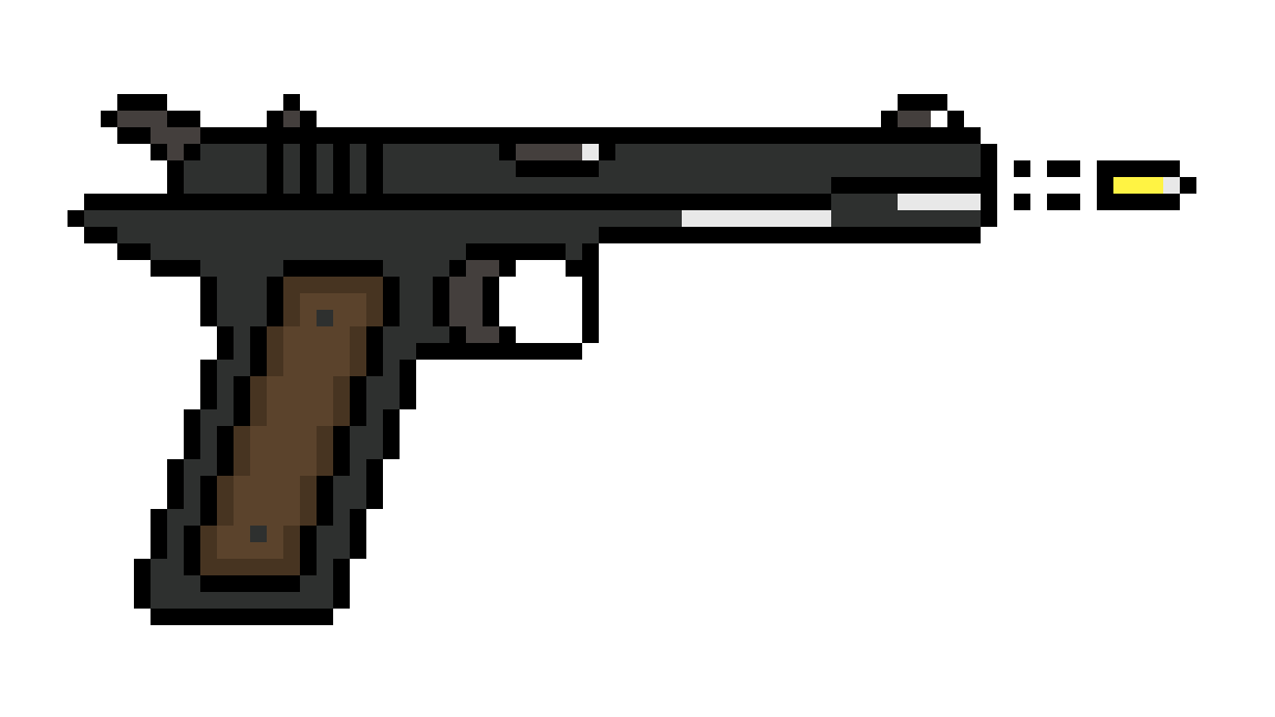 Pixel Art: Guns - Моё, Pixel Art, Пиксель, M1911, Revolver