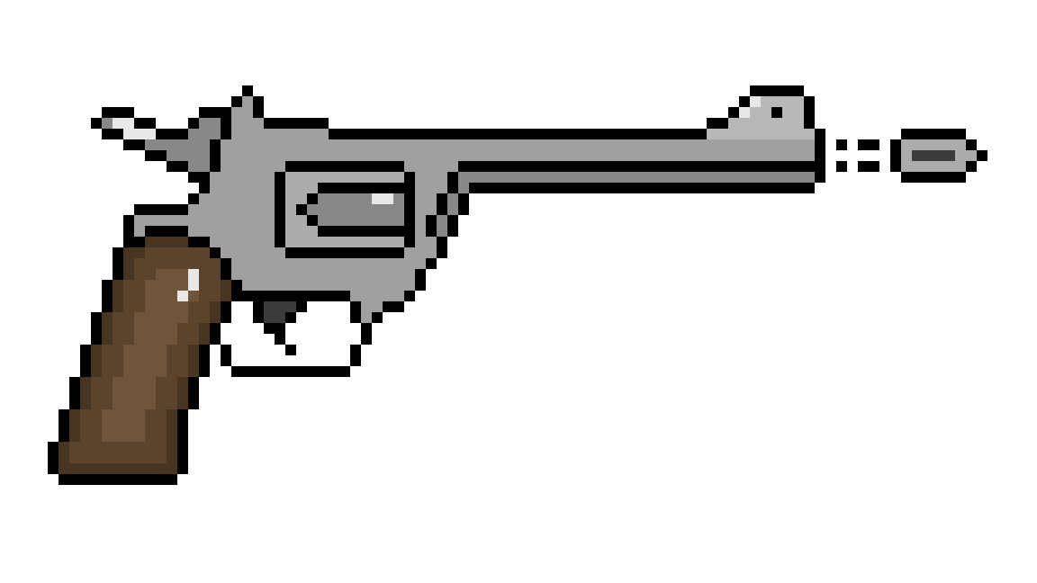 Pixel Art: Guns - Моё, Pixel Art, Пиксель, M1911, Revolver