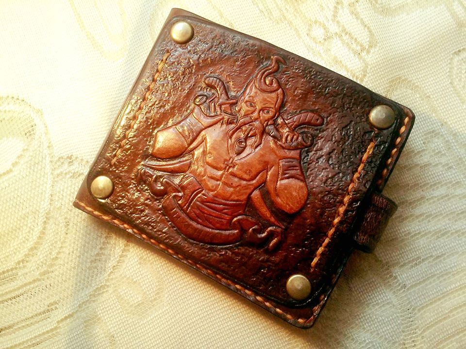 Wallet Kozak - My, Wallet, Leather, Embossing on leather, Cossacks, Handmade, Longpost