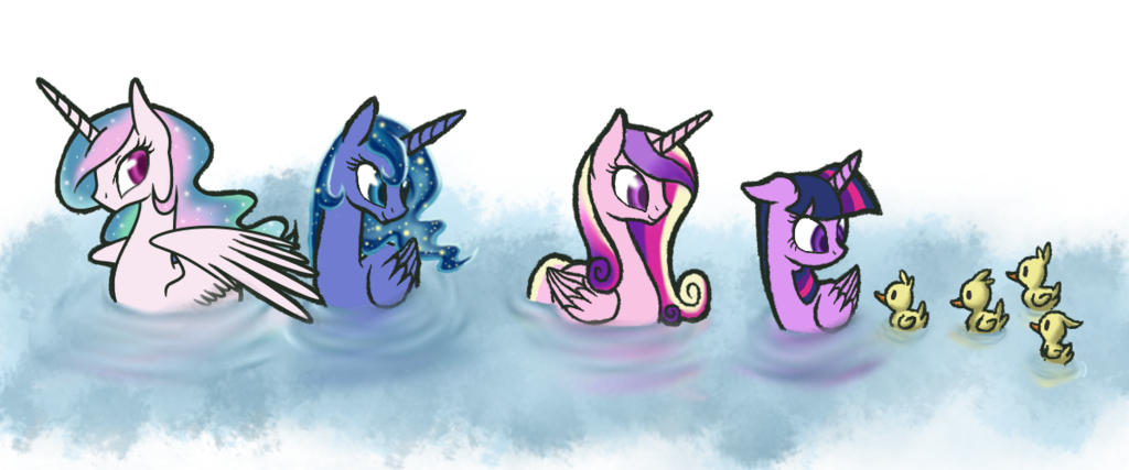 Elegant creatures - My little pony, PonyArt, Princess celestia, Princess luna, Princess cadance, Twilight sparkle