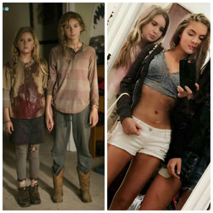 Before and after the zombie apocalypse - Actors and actresses, Girls, the walking Dead, Apocalypse, Time