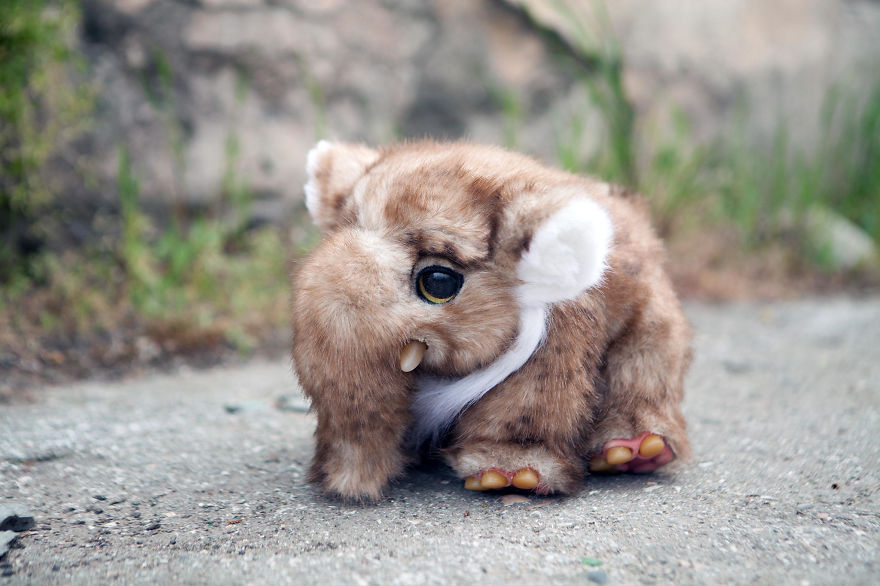 Fur mammoth doll - Doll, Baby mammoth, Soft toy