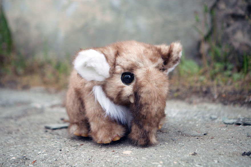 Fur mammoth doll - Doll, Baby mammoth, Soft toy