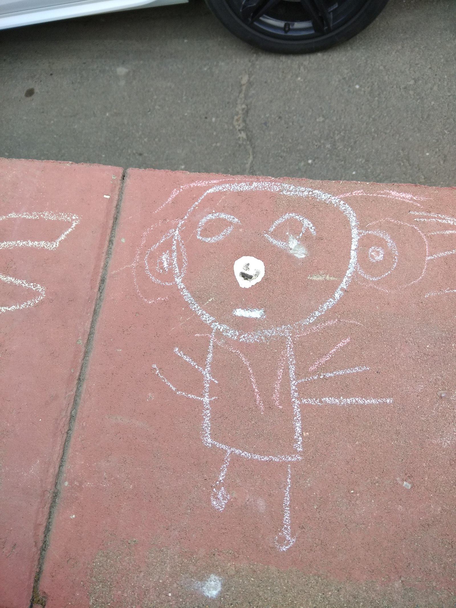 Children's creativity - My, Drawing, Drawing on the pavement, Feces, Longpost