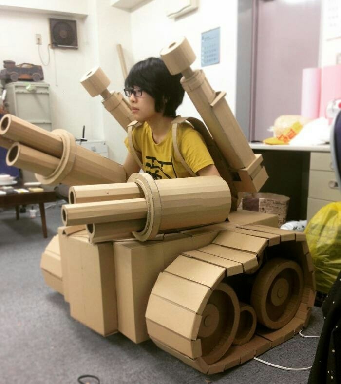 Japanese artist creates tanks, food and other incredible things from old cardboard boxes. - Japan, Things, Longpost