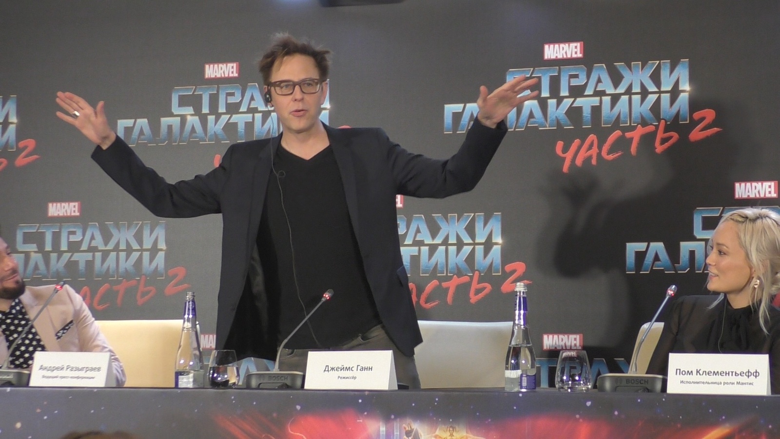 Photos from the press conference on the film Guardians of the Galaxy Vol. 2 - My, Guardians of the Galaxy Vol. 2, Guardians of the Galaxy, Michael Rooker, James Gunn, , Press conference, Moscow, Marvel, Longpost