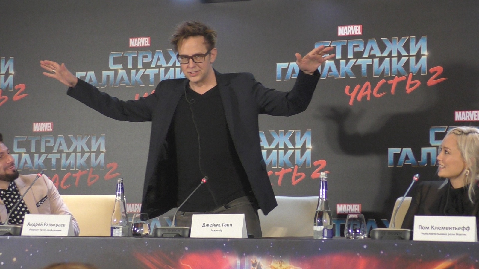 Photos from the press conference on the film Guardians of the Galaxy Vol. 2 - My, Guardians of the Galaxy Vol. 2, Guardians of the Galaxy, Michael Rooker, James Gunn, , Press conference, Moscow, Marvel, Longpost