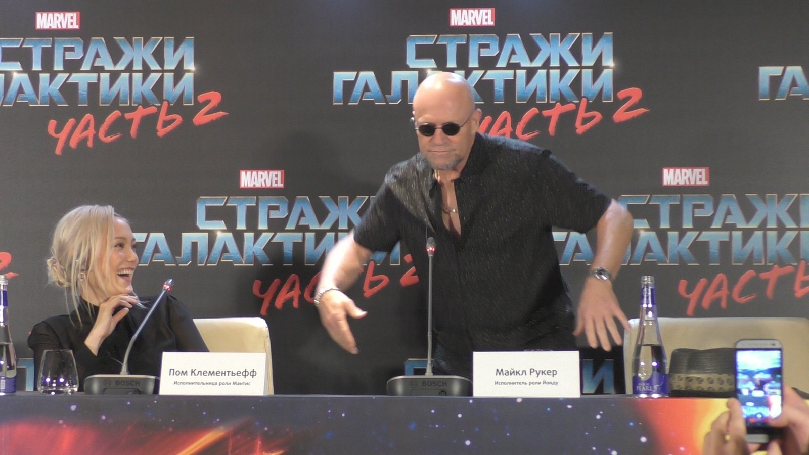 Photos from the press conference on the film Guardians of the Galaxy Vol. 2 - My, Guardians of the Galaxy Vol. 2, Guardians of the Galaxy, Michael Rooker, James Gunn, , Press conference, Moscow, Marvel, Longpost