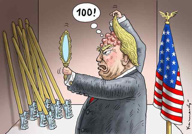 The result of Trump's 100 day rule in one cartoon. - Caricature, Donald Trump, 100 days