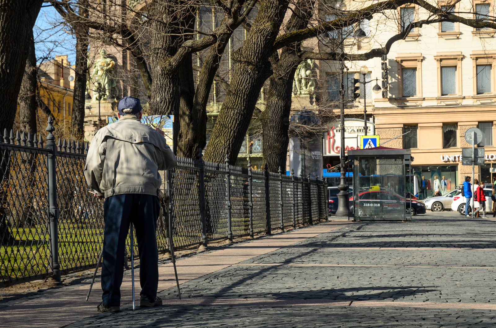 Мастер в работе - Моё, Санкт-Петербург, Художник, Площадь, Картина, Фотография, Моё