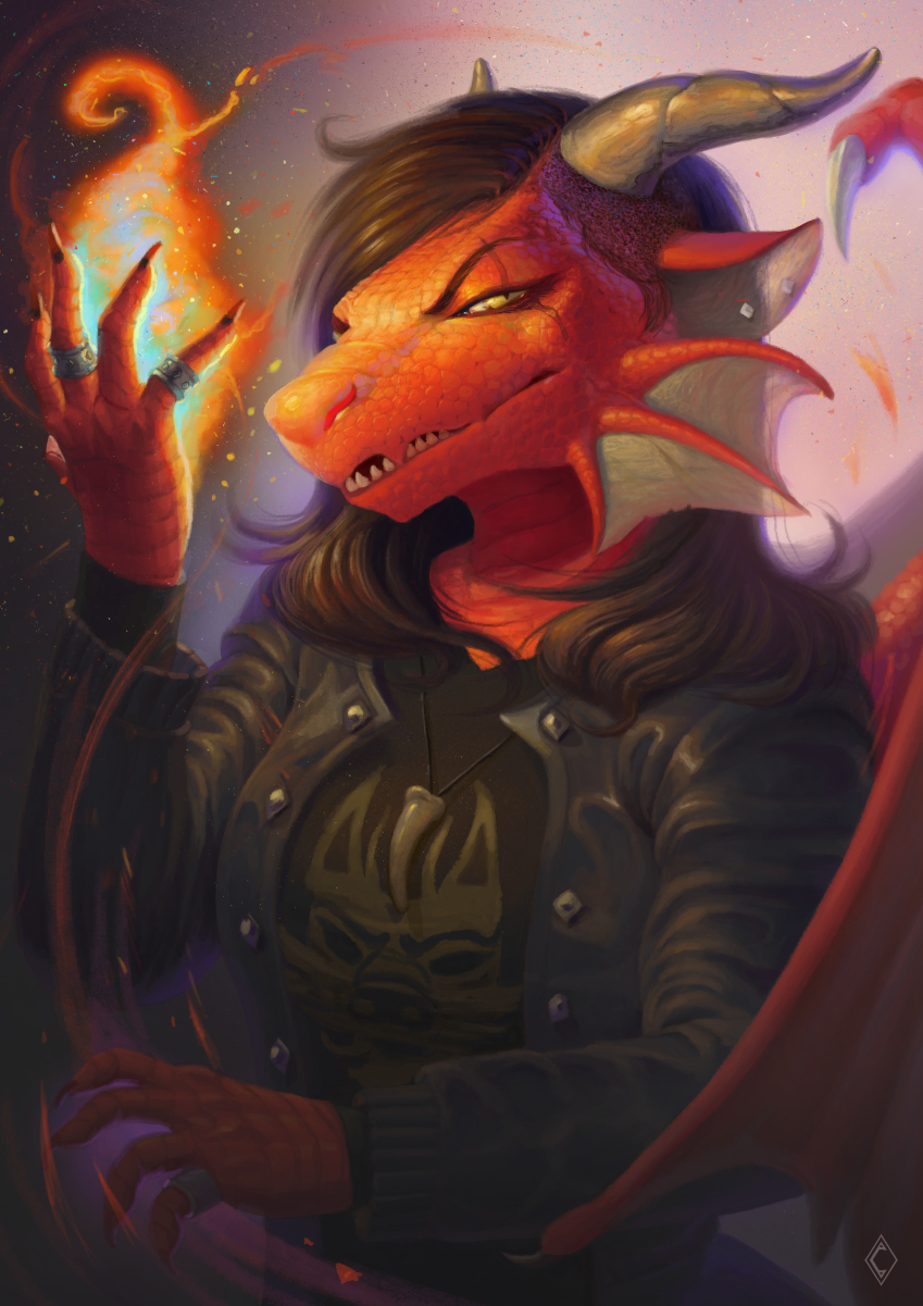 Don't want a fire? - The Dragon, Art, Portrait, Amarian, Fire, Video, Speed ??painting