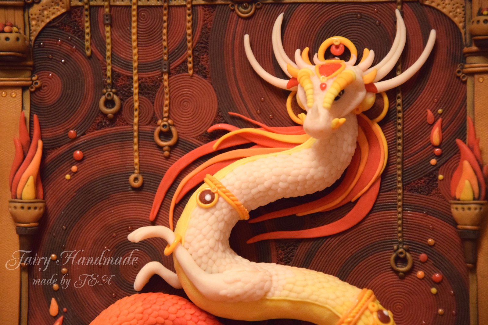 Diptych Dragons :) - My, Polymer clay, Hobby, Handmade, Handmade, Painting, Inspiration, The Dragon, Space