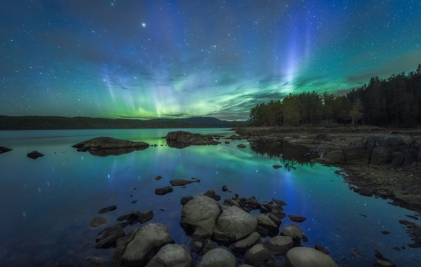 Norway aurora color play - The photo, Landscape, Norway, Horizon, Sky, Polar Lights, Nature, Longpost