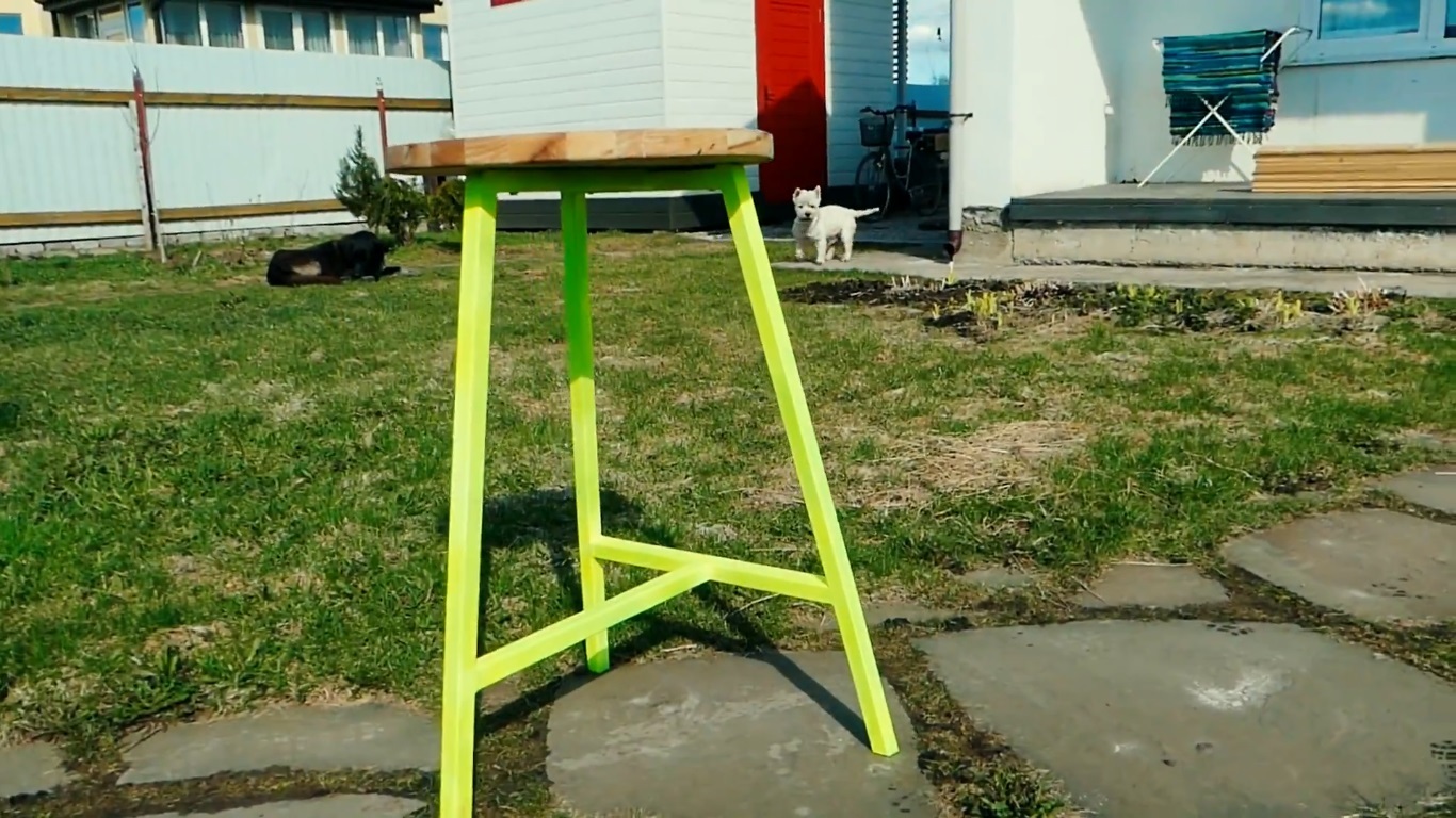 Scrap stool - My, With your own hands, Stool, , Wood products, , , Do it yourself, Video, Longpost