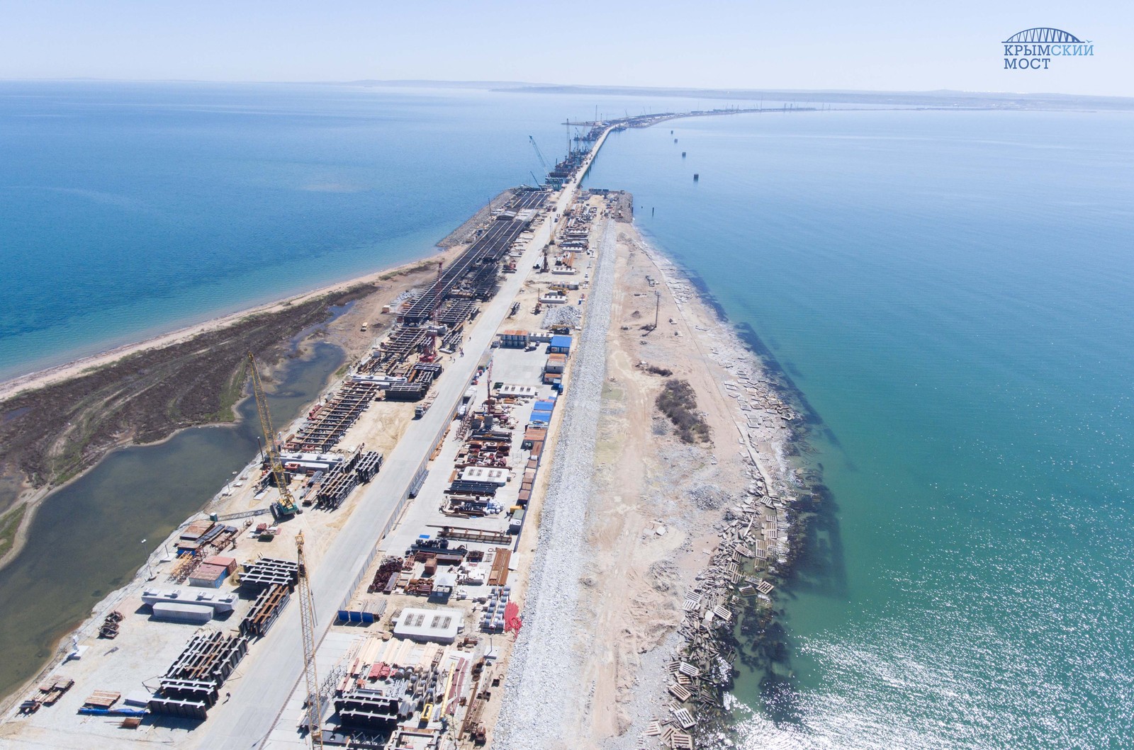 HALF OF THE CRIMEAN BRIDGE SUPPORTS IS READY - Kerch bridge, Bridge, Building, Crimea, Russia, Text, The photo, , Video, Longpost, Crimean bridge