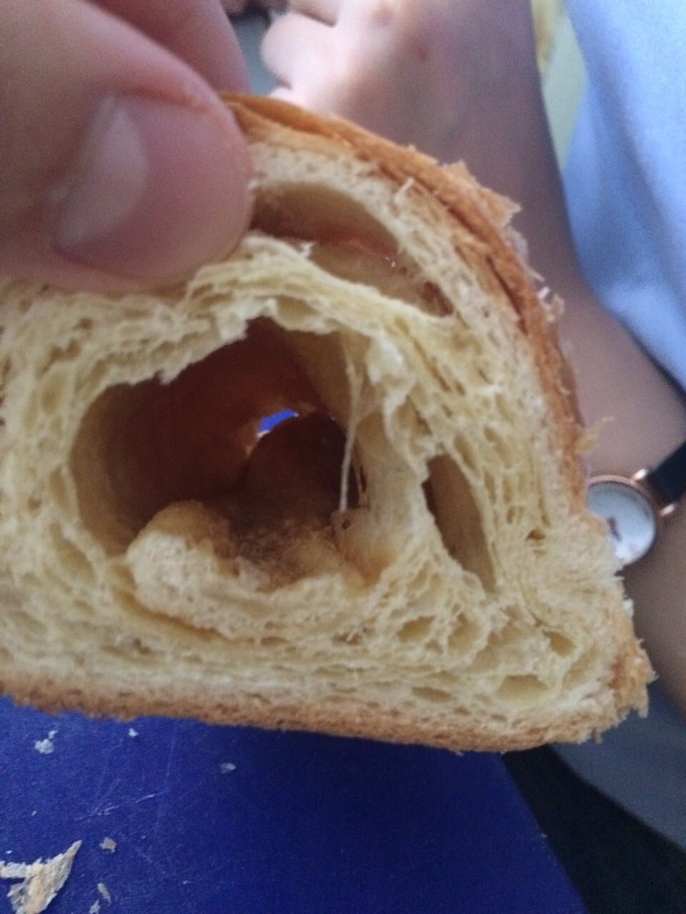 Juicy and powerful croissant with condensed milk - My, Emptiness, Food, Bread, Longpost, Croissants