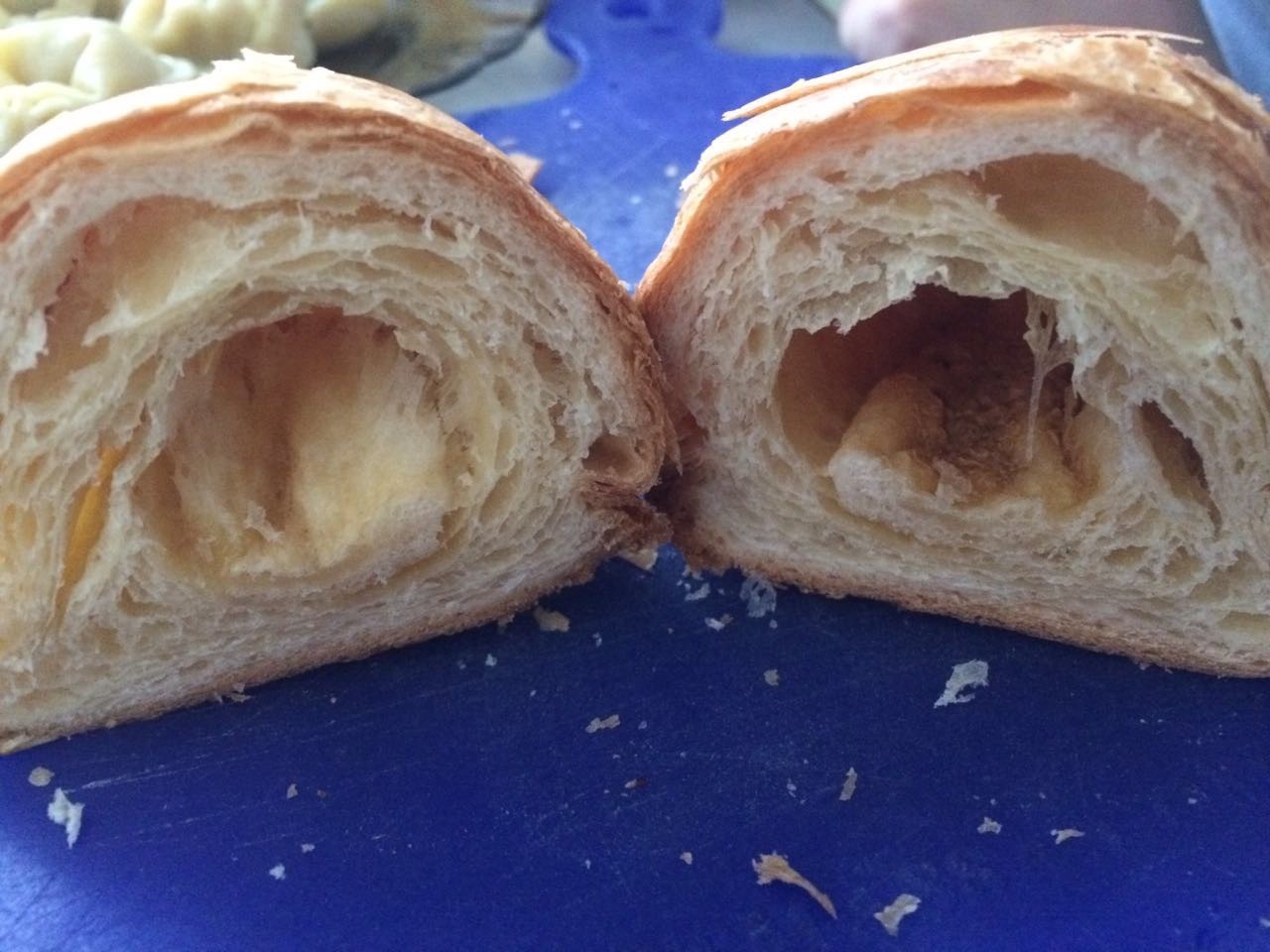 Juicy and powerful croissant with condensed milk - My, Emptiness, Food, Bread, Longpost, Croissants