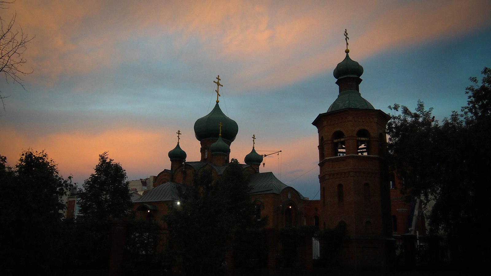 Barnaul, Industrial District. - My, Sunset, The photo, Church, Siberia