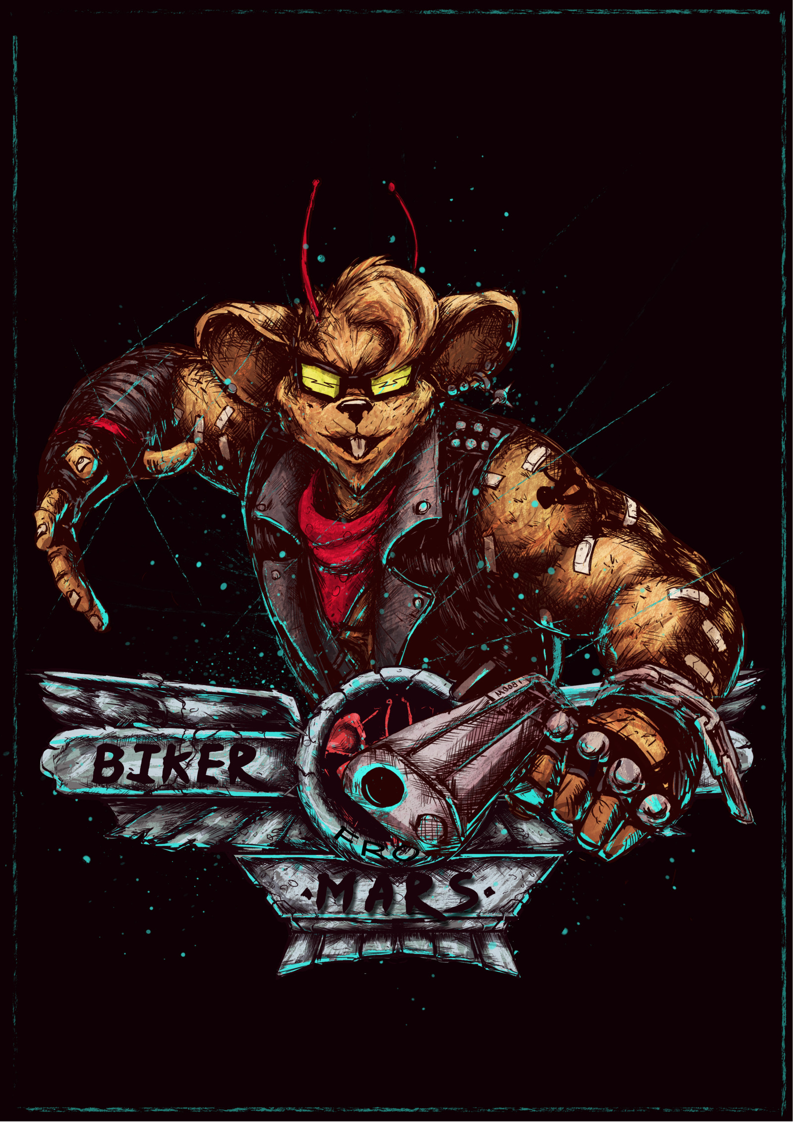 Throttle, the last of my biker mice series - My, Rocker Mice from Mars, , Longpost