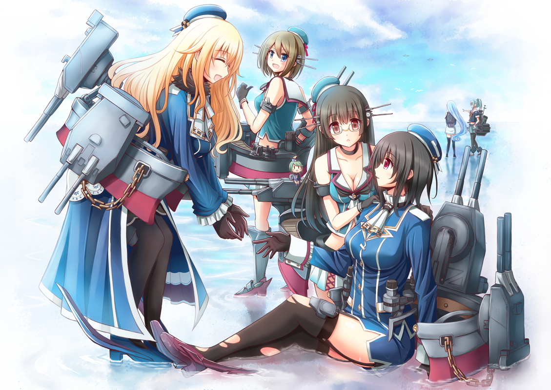 Takao-class heavy cruisers - Kantai collection, Anime art, Kanmusu, Atago, Takao, Choukai, Mayan