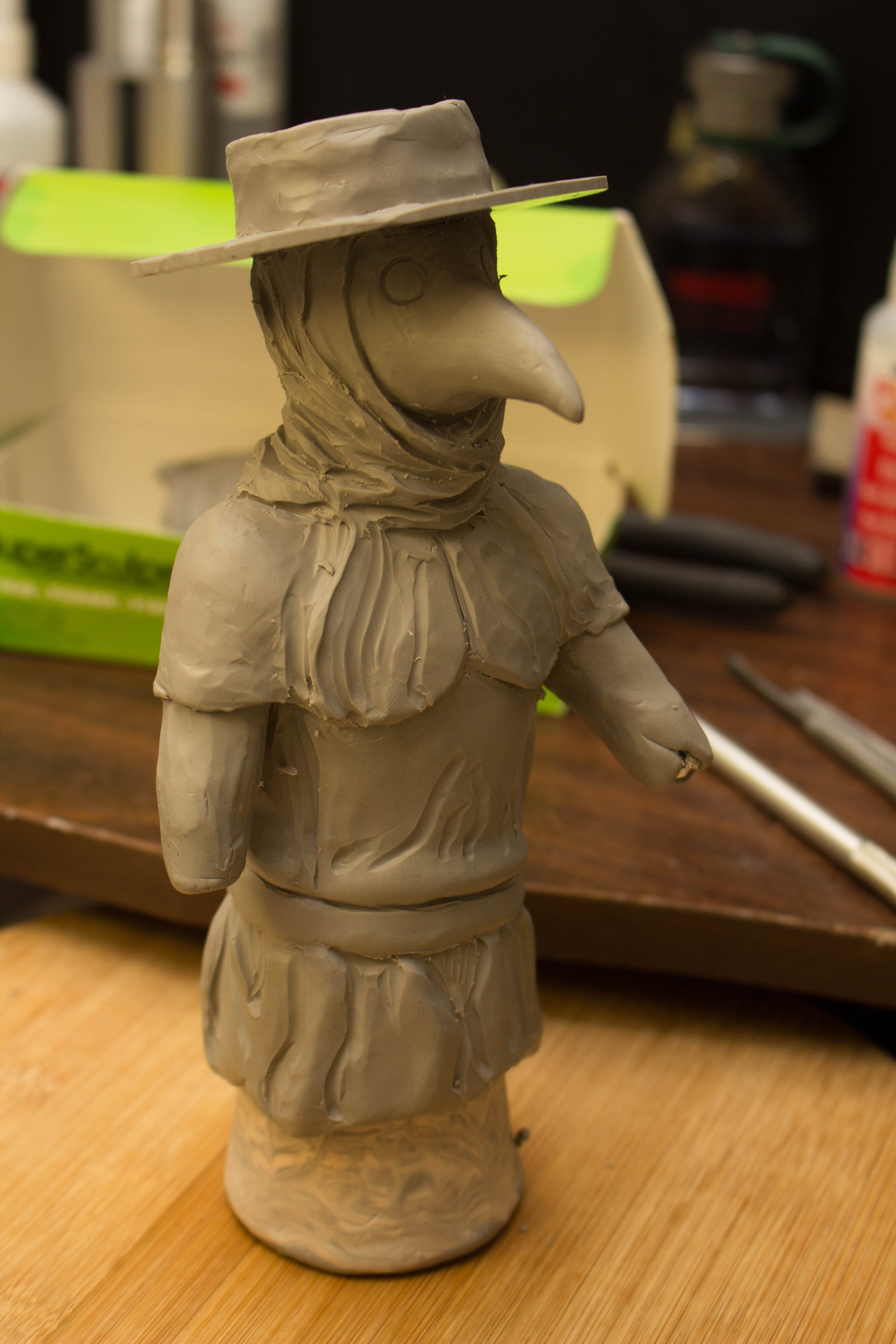 Making a plague doctor - My, My, Handmade, Polymer clay, Figurines, Plague Doctor, Longpost