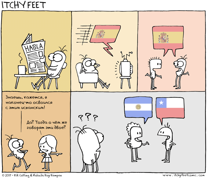 Acento Misterioso - Itchy feet, Itchyfeet, Comics, Spanish language