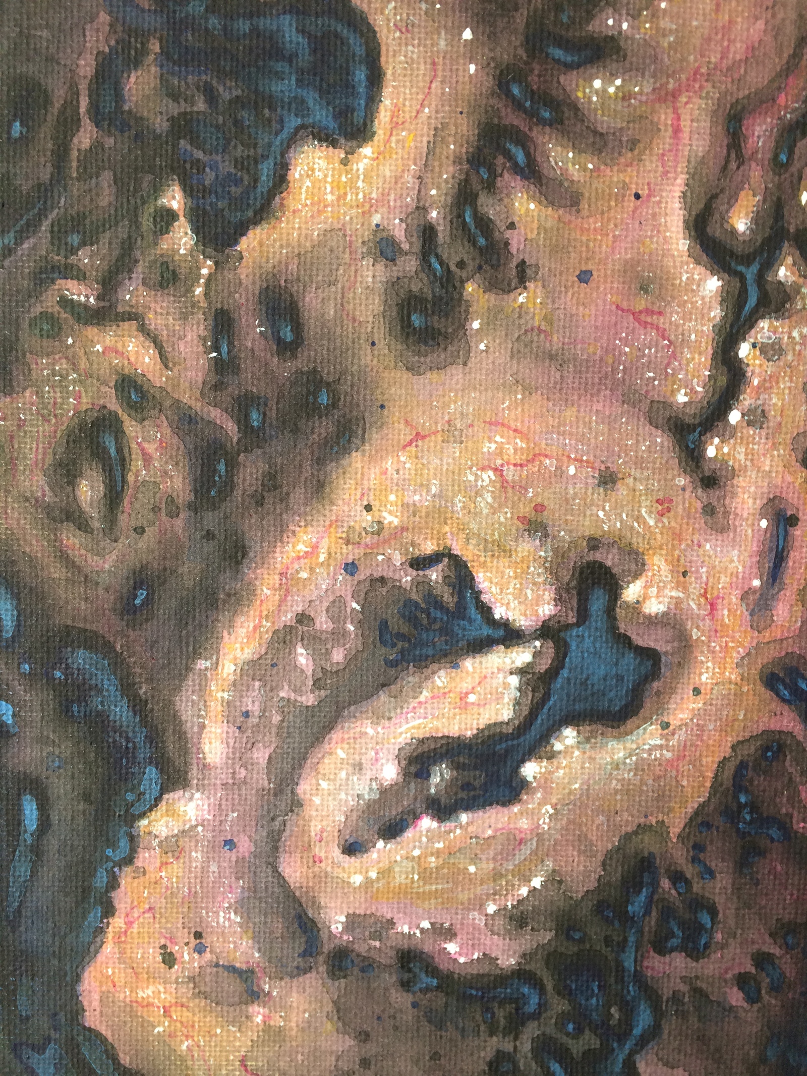 Zerg's skin - My, Painting, , Textures, Art, Acrylic, Zerg, Longpost