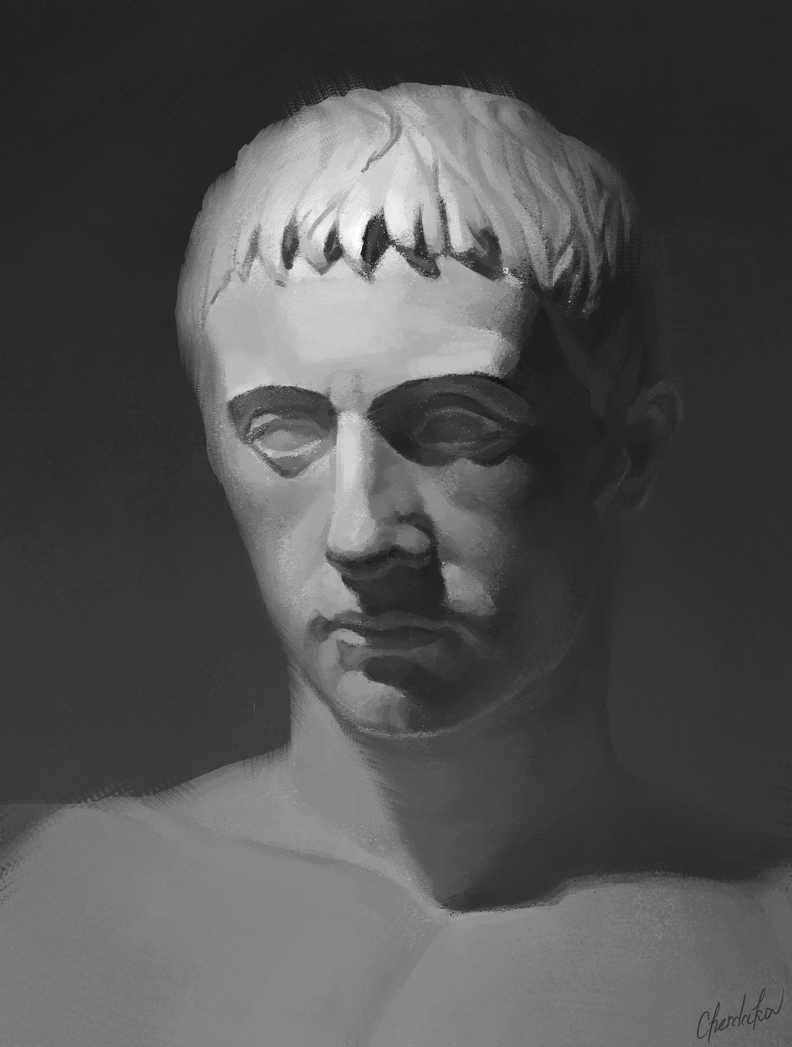 Gypsum head of Germanicus - My, Plaster sculpture, Germanicus