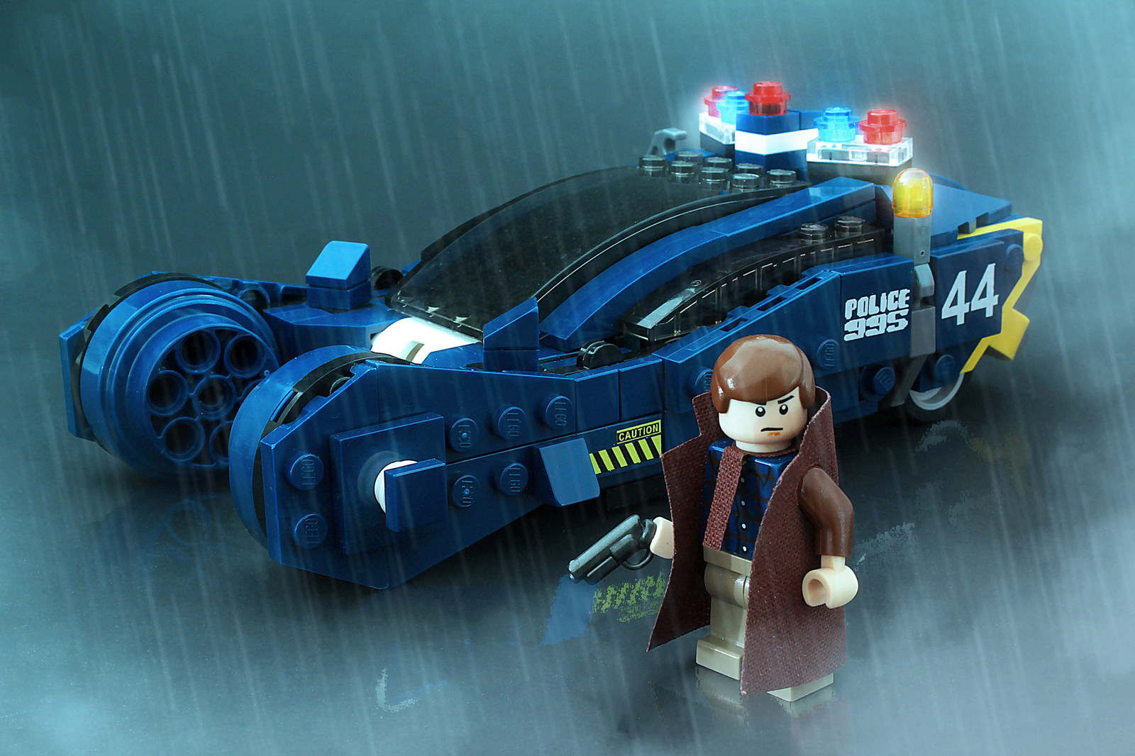 Deckard and a police spinner from the movie Blade Runner (Blade Runner) - Lego, Blade runner, The photo, Cyberpunk, Rick Deckard