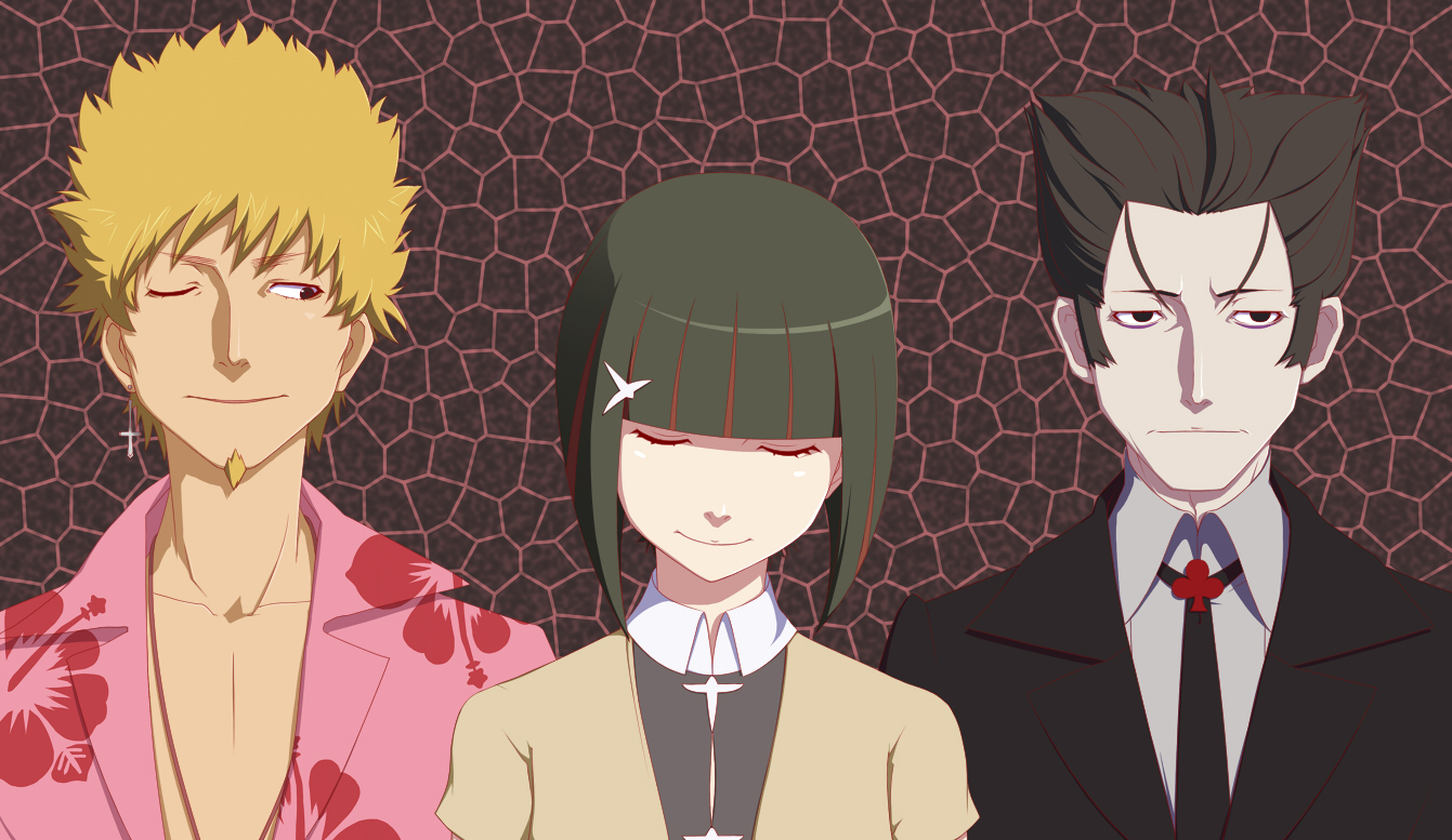 Trinity. - Monogatari series, Anime art, Anime, Drawing, Meme Oshino, Deishuu Kaiki, Yozuru Kagenui