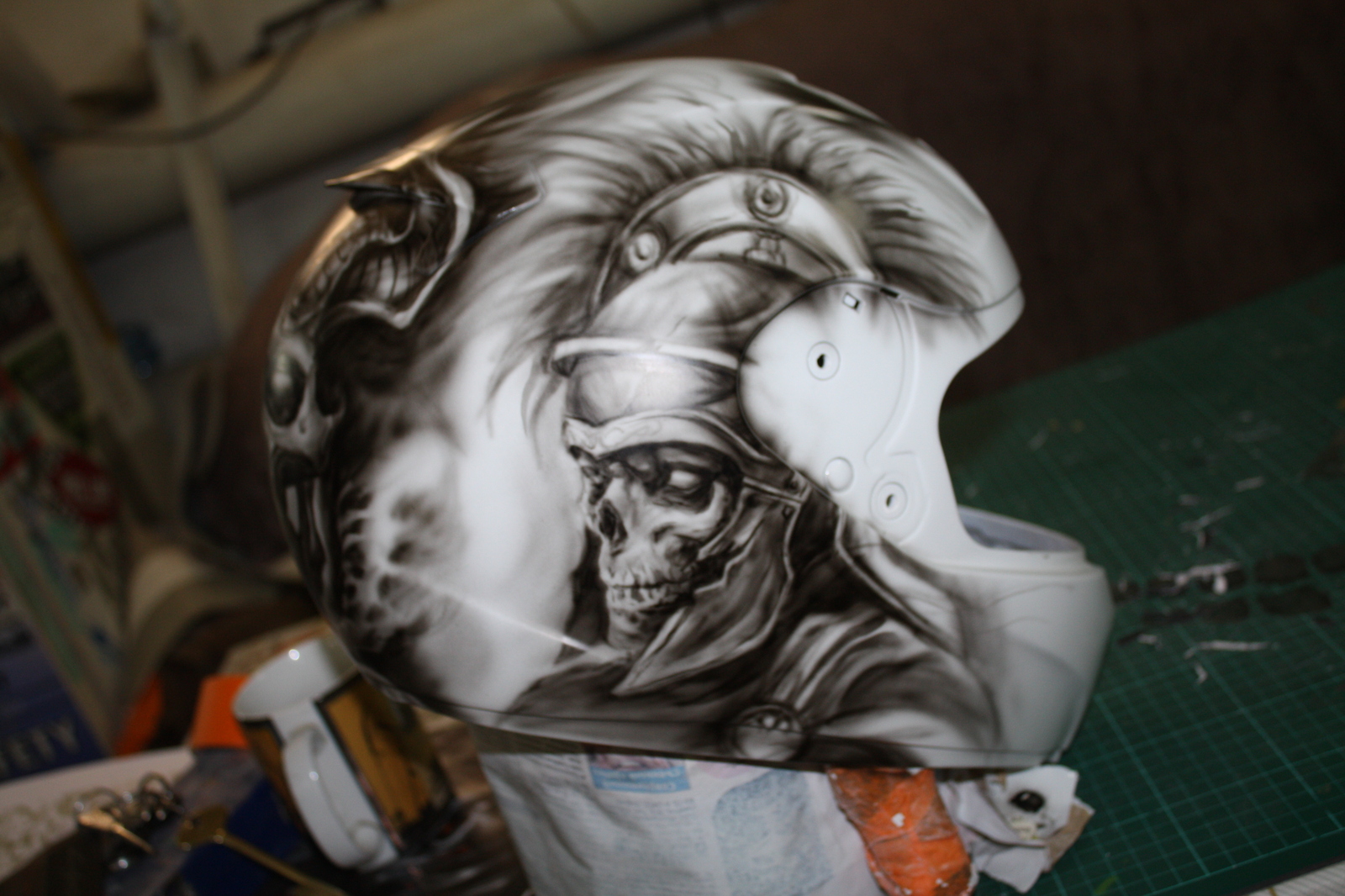 Airbrushing on a helmet Centurion (process) - My, Airbrushing, Airbrushing on the helmet, Moto, Airbrushing72, Tyumen, Tyumenaero, Tyumenaero, Longpost