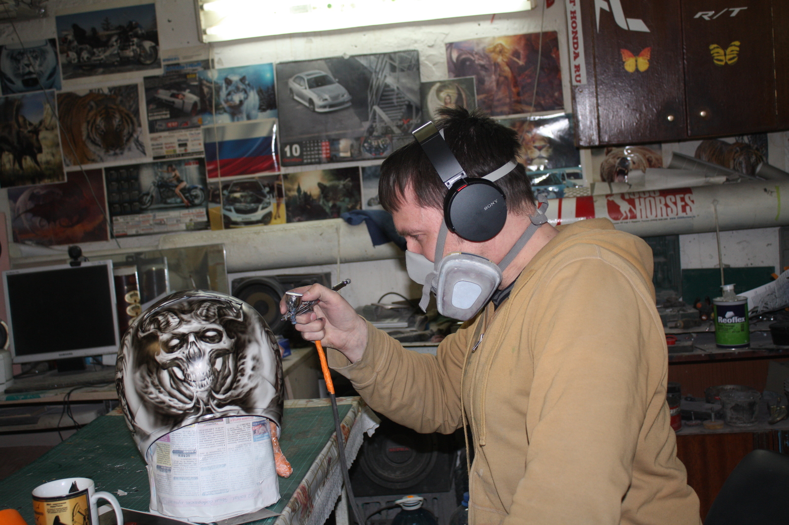 Airbrushing on a helmet Centurion (process) - My, Airbrushing, Airbrushing on the helmet, Moto, Airbrushing72, Tyumen, Tyumenaero, Tyumenaero, Longpost