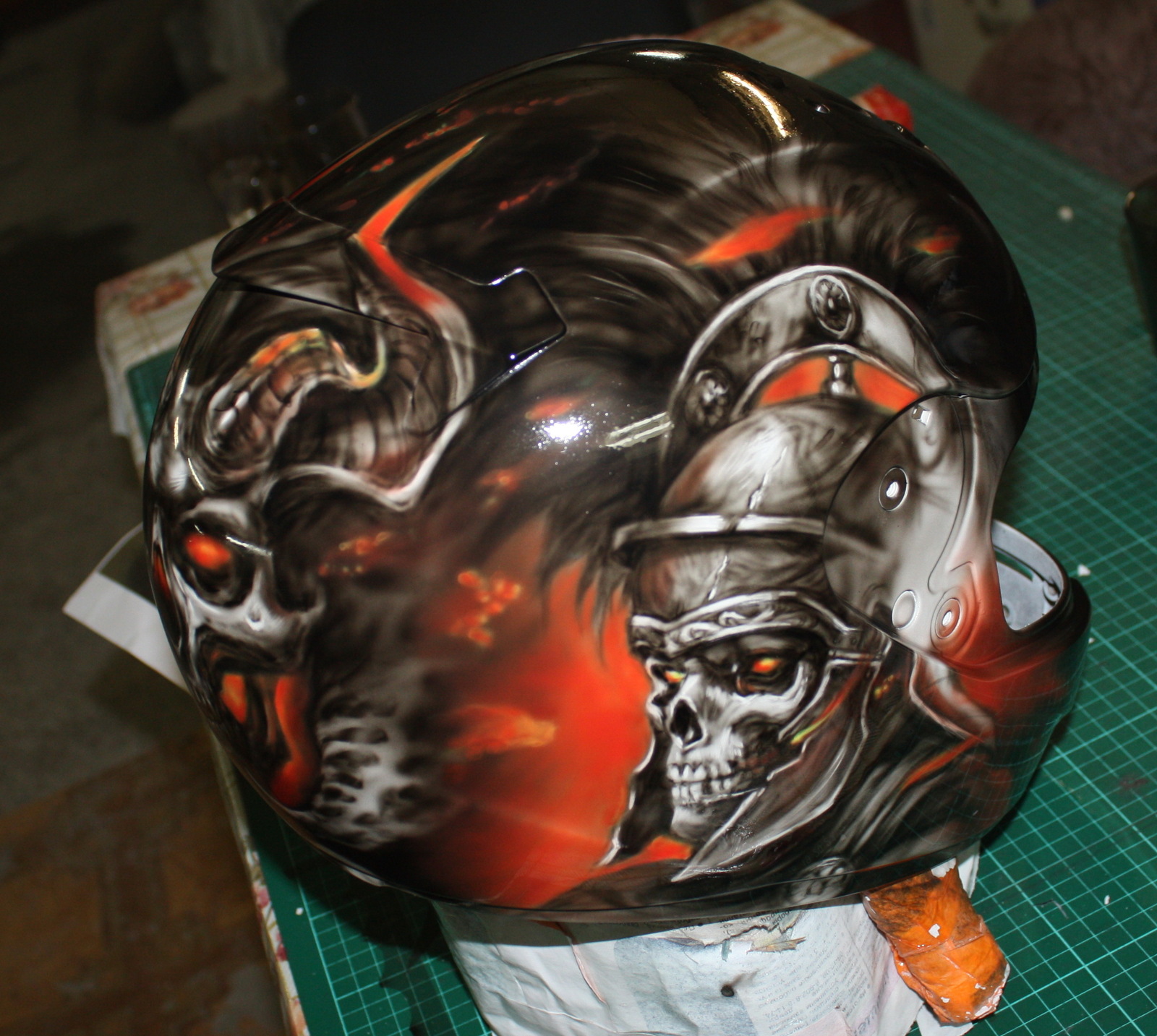 Airbrushing on a helmet Centurion (process) - My, Airbrushing, Airbrushing on the helmet, Moto, Airbrushing72, Tyumen, Tyumenaero, Tyumenaero, Longpost