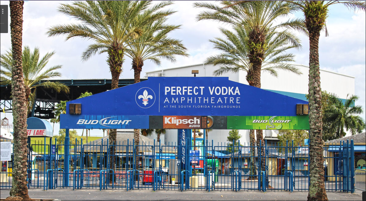 Turns out there's a Perfect Vodka Amphitheater in Florida. - My, , Florida, , Music, Funny name, Rock