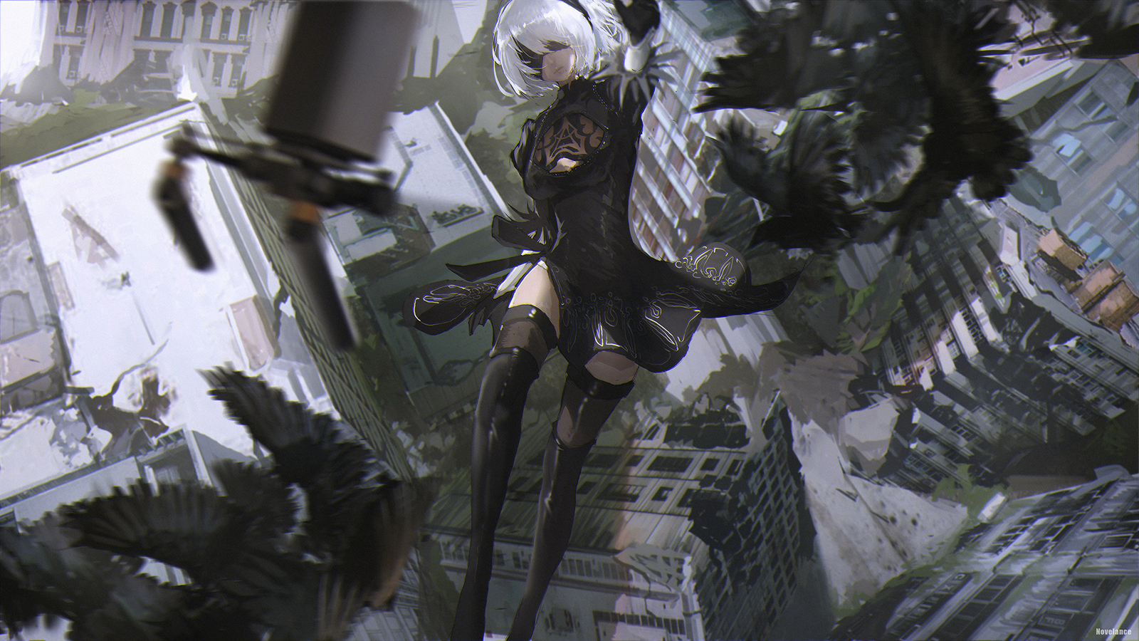 Nier: Automata - Art, NIER Automata, Yorha unit No 2 type B, Anime art, Not anime