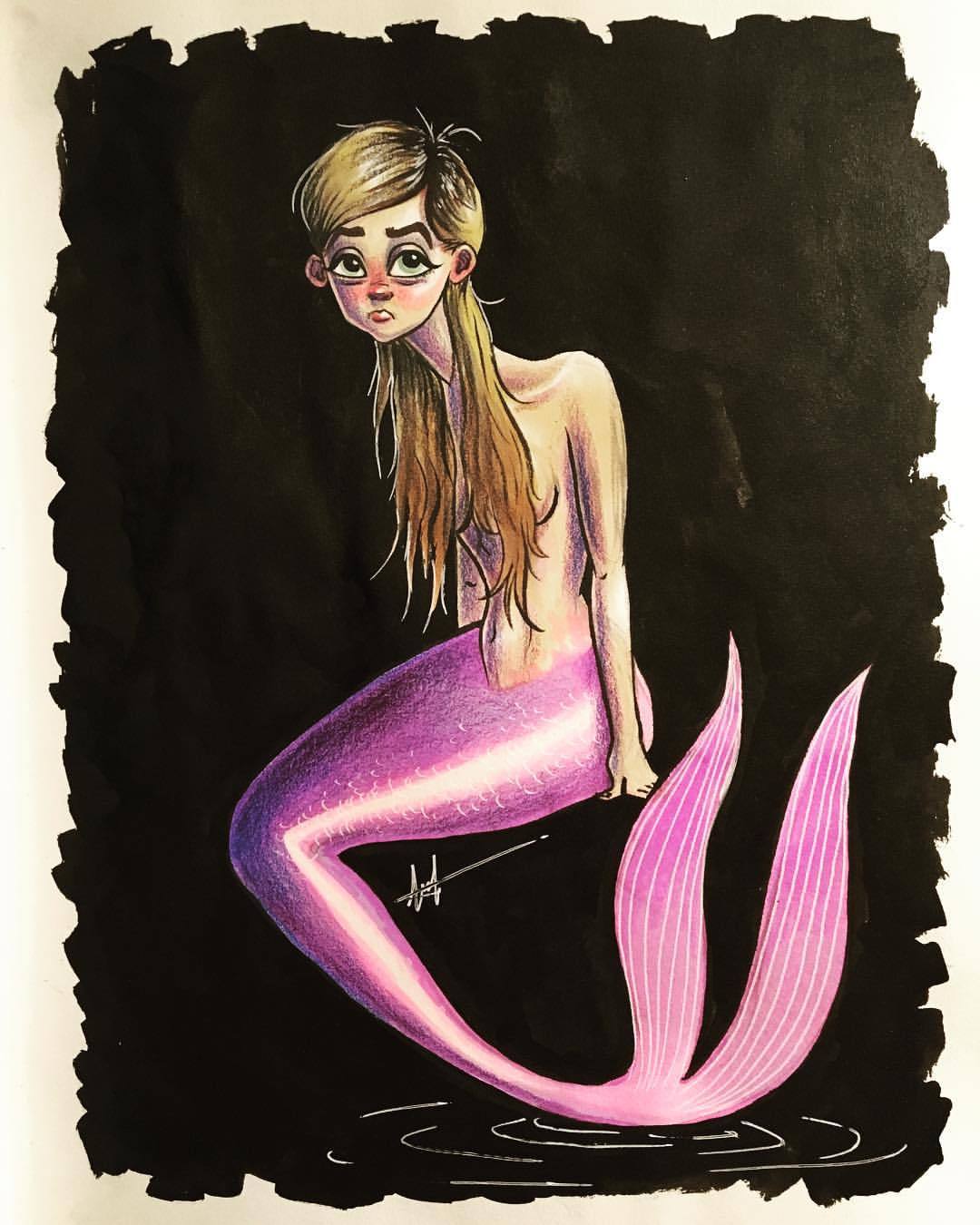 Mermaid Month (#MerMay) Part I - My, Mermaid, Drawing, Mermay, Longpost