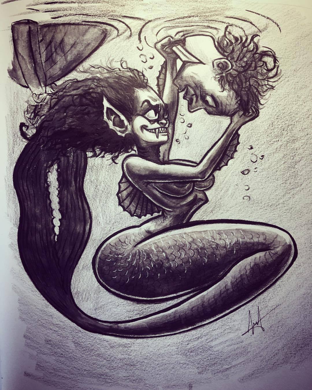 Mermaid Month (#MerMay) Part I - My, Mermaid, Drawing, Mermay, Longpost