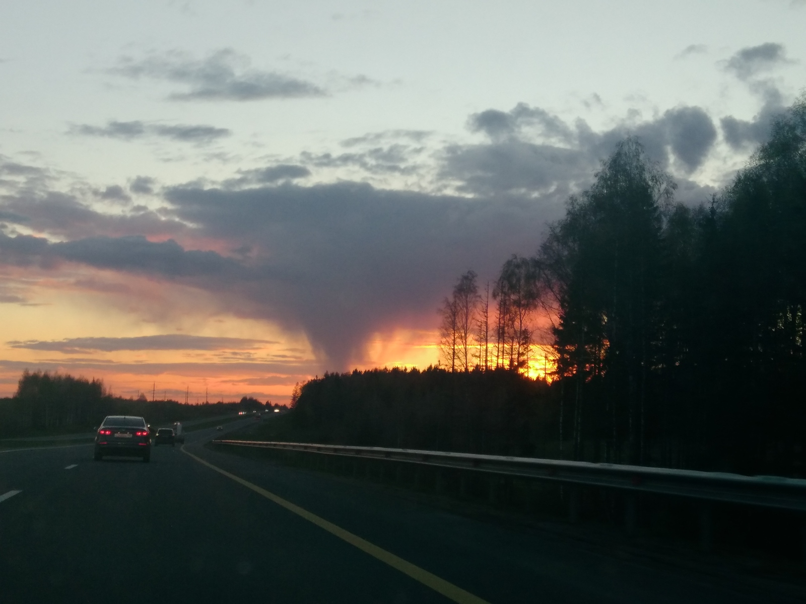 Cloud - My, Sky, Clouds, Sunset, Road, The photo