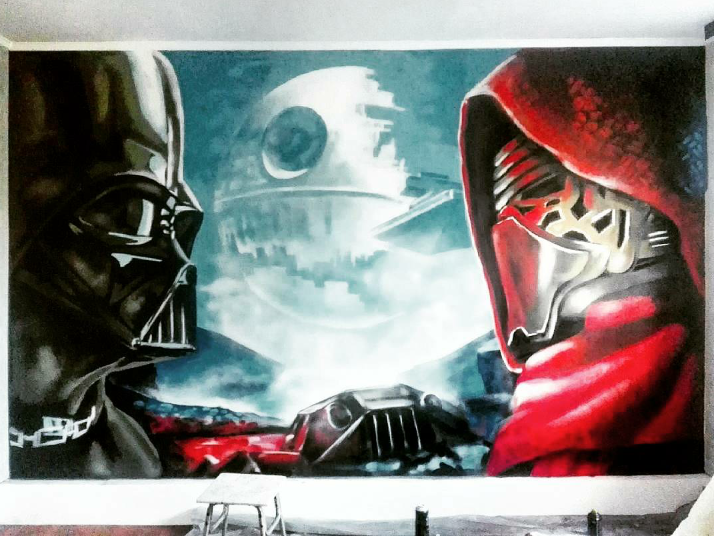 Darth Vader & Kylo Ren - My, Drawing, Graffiti, Longpost