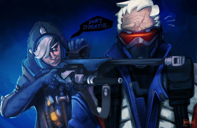 Не дыши - Overwatch, Ana Amari, Soldier 76