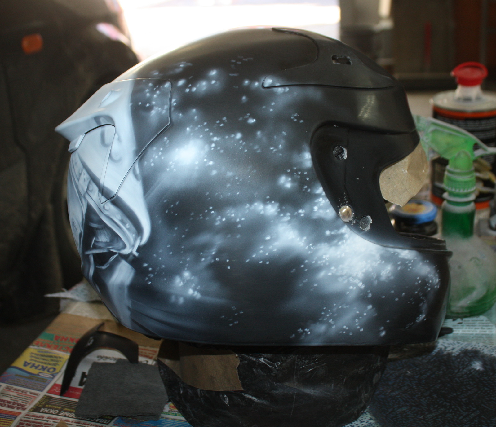 Airbrushing on HJC motorcycle helmet. - My, Airbrushing, Airbrushing on the helmet, Yuri Gagarin, Airbrushing72, Tyumen, Tyumenaero, Tyumenaero, Longpost