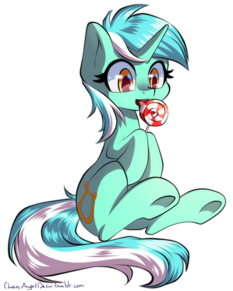 Lyra with a lollipop - My little pony, PonyArt, Lyra heartstrings, Chaosangeldesu