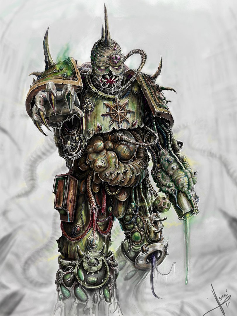 А ты принял дары дедушки Нургла? - Warhammer 40k, Хаос, Нургл, Plague marine, Wh Art