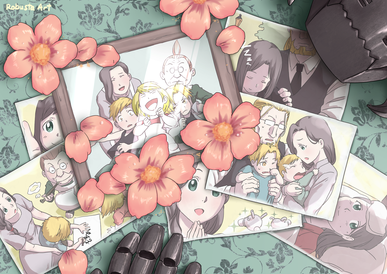 Fullmetal alchemist - Anime art, Anime, Fullmetal alchemist, Edward elric, Alphonse elric, Winry rockbell, Trisha Elric, 