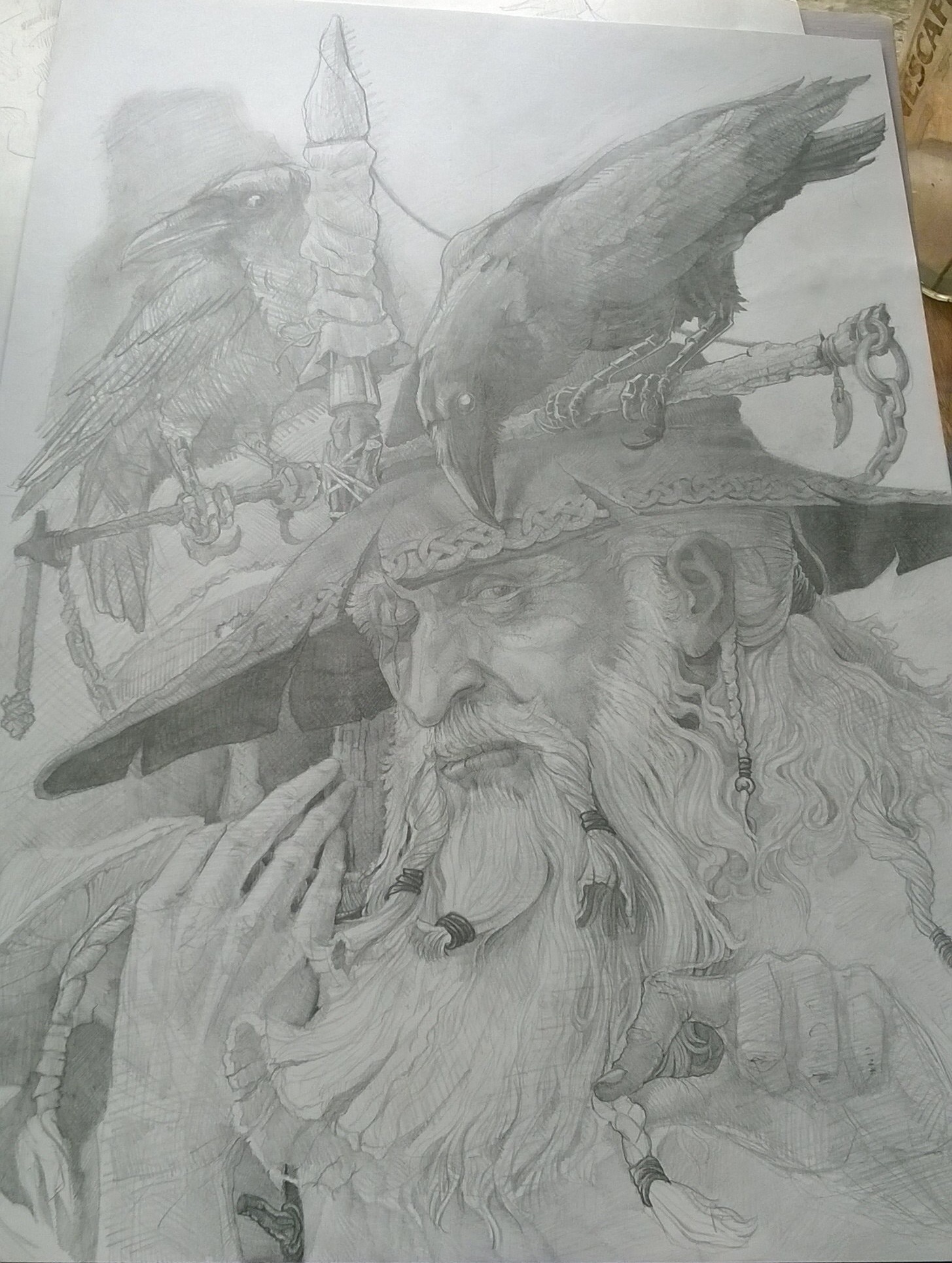 Odin - My, Викинги, Ancient Scandinavia, Crow, Wotan, God is one, Myths, Mythology, Graphics