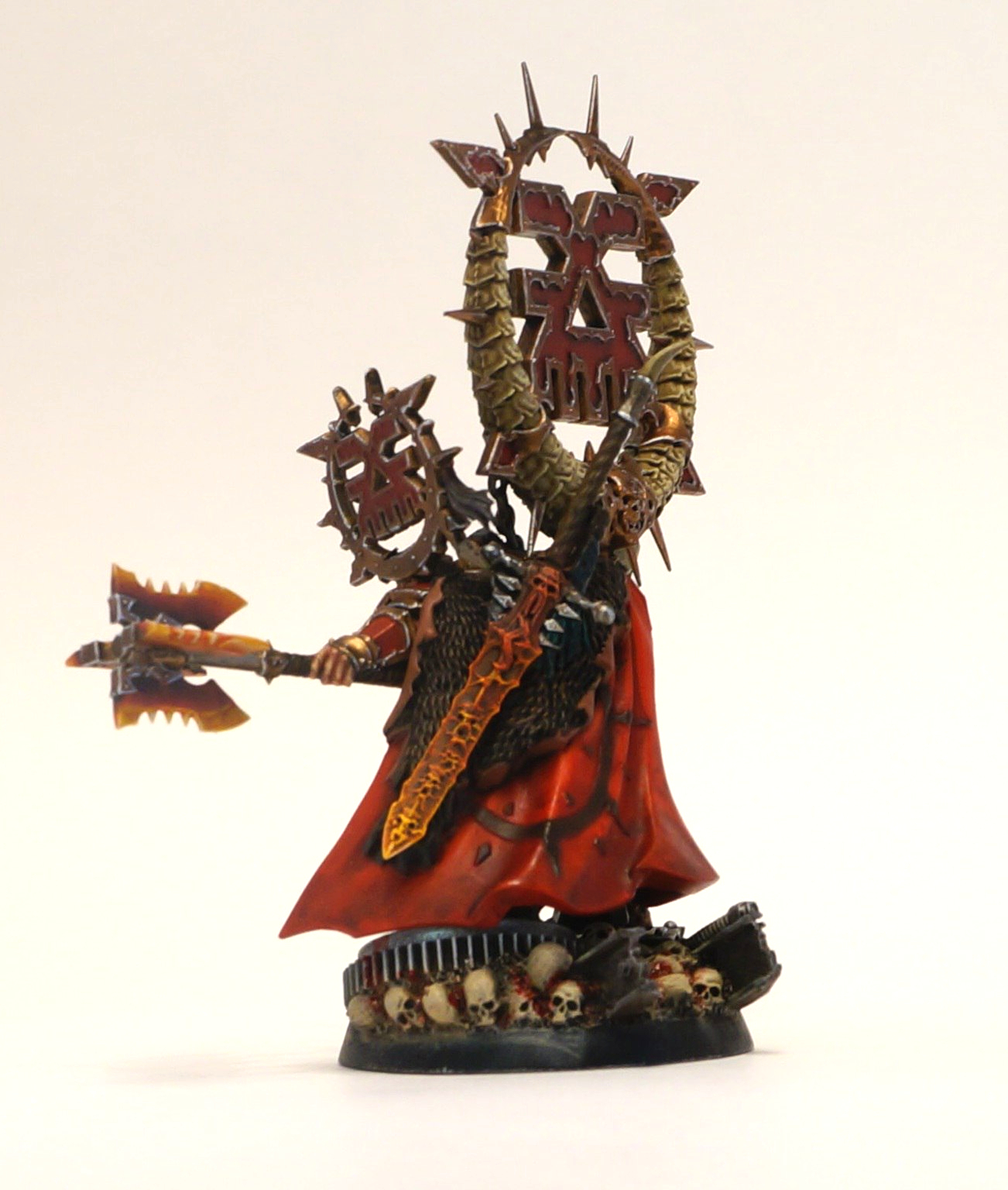 Khorne Banner Bearer (Bloodsecrator) - My, Warhammer, Warhammer: age of sigmar, Blades of Khorne, Miniature, Chaos, Blood, Scull, , Longpost