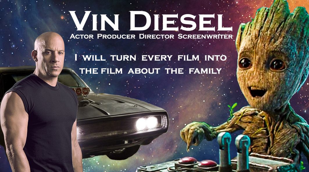 Made a business card for Vin Diesel - My, Vin Diesel, Groot, Actors and actresses, The fast and the furious, Guardians of the Galaxy Vol. 2, Humor, Photoshop master