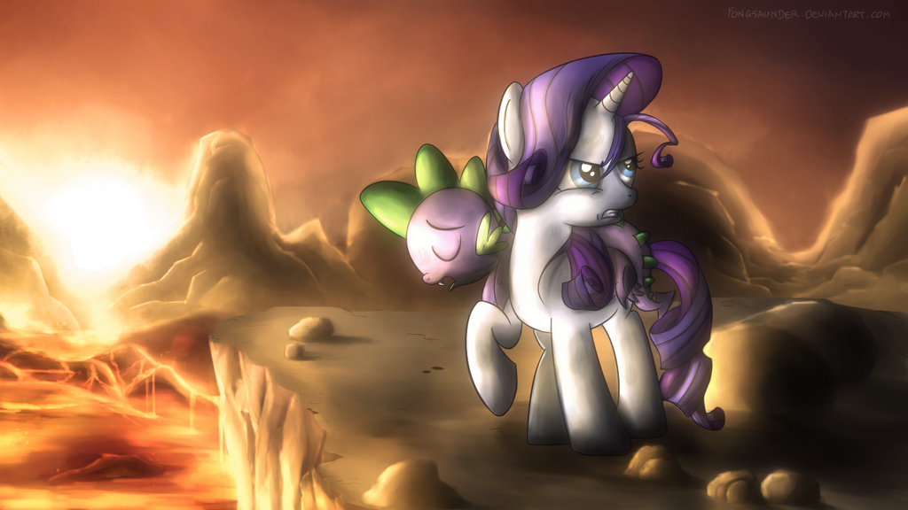 Lets get you home - My little pony, PonyArt, Rarity, Spike