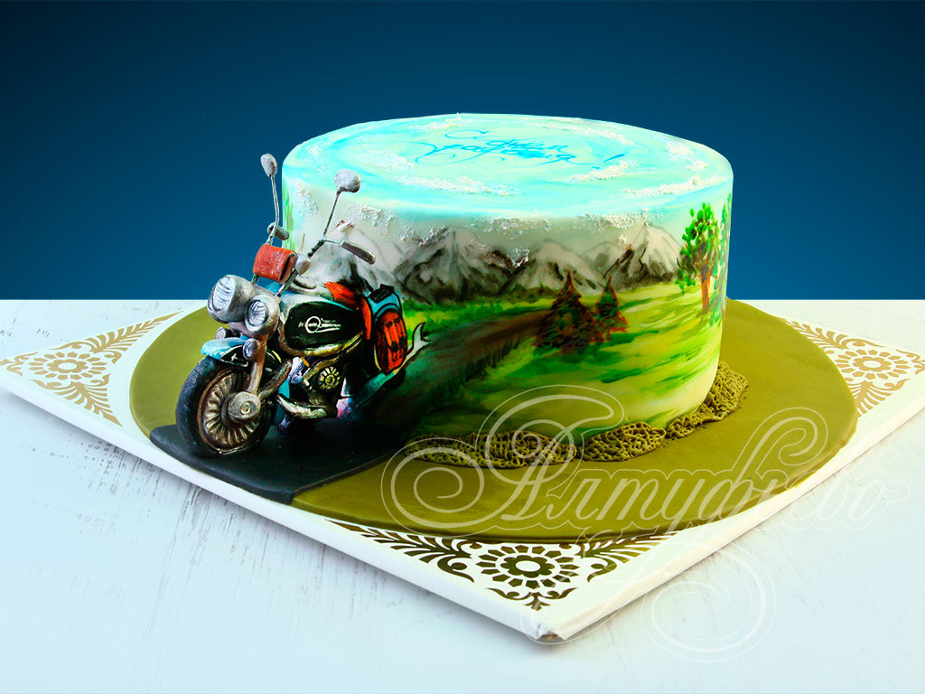 Cake for a motorcyclist - My, Cake, Work, Confectioner, Moto, Motorcyclist, Motorcyclists