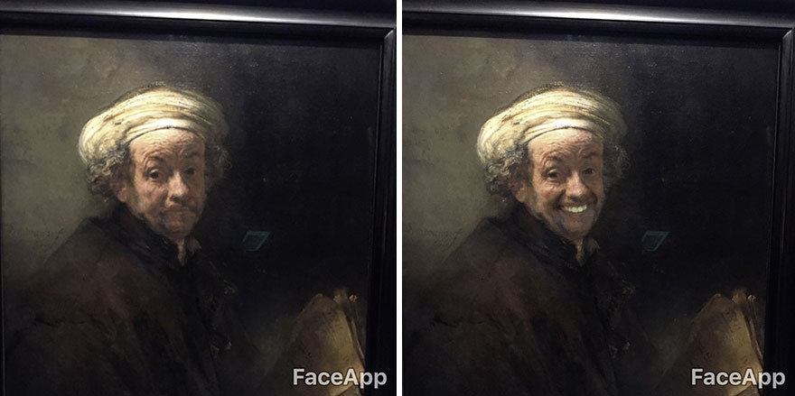 The guy goes to museums and “makes fun” old portraits using the FaceApp application - Faceapp, Museum, Exhibit, Smile, Longpost